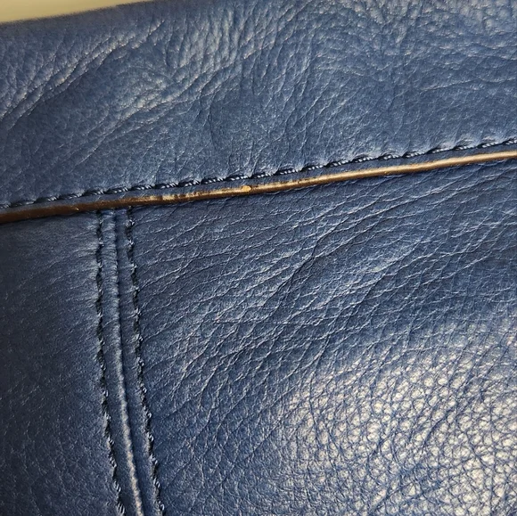 B. Makowsky Blue Soft Genuine Leather Shoulder Bag - Picture 10 of 17